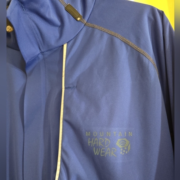 Mountain Hardwear AirShield Soft Shell Zip Front Jacket Large Blue Black - Picture 8 of 8